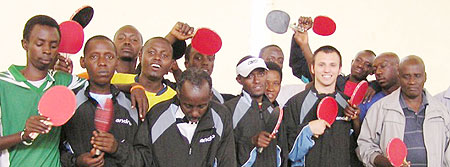 Table tennis players in a group photo. (Courtesy photo)