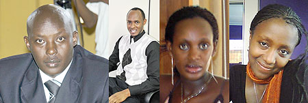 L-R : Paul Jules Ndamage ; Emma Nsekanabo ; Helen Mwihoreze ; Ruth Wanjiru Mungai Kangu2019ongu2019oi.