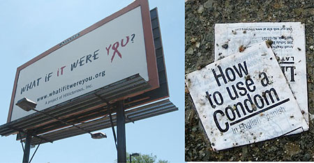 L-R : AIDS awareness billboards help in prevention ; Information on HIV  prevention is key to combating new infections