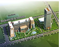 An artistic impression of New Century  Hotel that is under construction. Marriot Hotels has announced takeover of the hotel upon completion (File Photo)