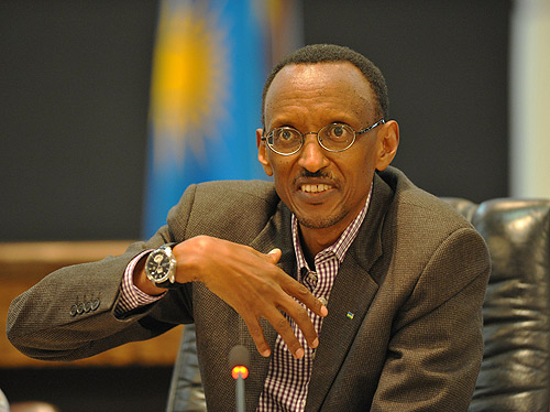 President Kagame at yesterdayu2019s press conference (Photo Urugwiro Village)