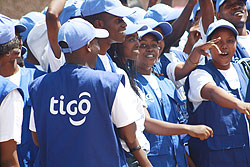 Tigo employees during the companyu2019s launch late last year (File Photo)