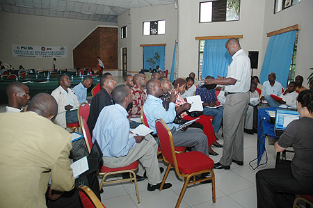 District level Cooperative Management officials taking part at one of the group session. (Photo / F. Goodman)