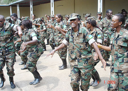 Diaspora students during Ingando at Rwanda Millitary Academy (Gako) last year (photo S. Nkurunziza)