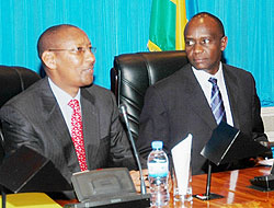 The Minister of Finance, John Rwangombwa briefing the Parliament about 201011 Budget Framework Paper yesterday. (Photo; F. Goodman)