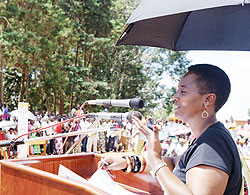 RRA Commissioner General Mary Baine  addressing residents at the Taxpayeru2019s  Day celebrations in Gatsibo district (Courtsey Photo)