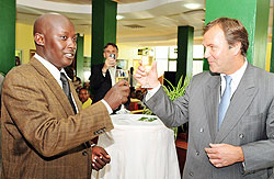 Paul Jules Ndamage (left) and BPRu2019s CEO Ben Kalman at the launch