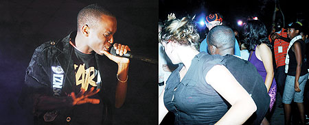 L-R : Tom Close performing ; Music fans at the concert.