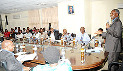 The Minister of Education Dr. Charles Muligande briefing the beneficiaries of the Rwanda Presidential Scholars Programme. (Photo J. Mbanda)