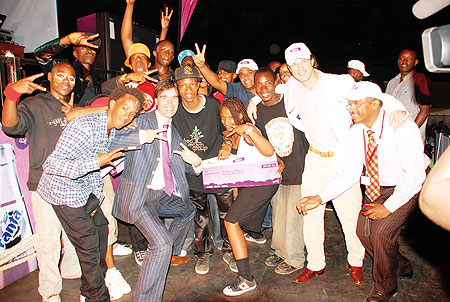 We made it! Satisfied strike a pose with the officials from Bralirwa after the competition.