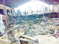 The shoe section of the market that was completely destroyed by fire (Photo; F. Ntawukuriryayo)
