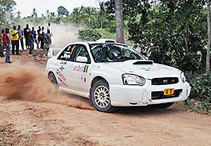 Whyte paces his Machine during the KCB Safari rally.