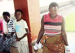Chantal Mukakamari waiting for treatment at Rwamagana hospital. (Photo: S. Rwembeho)