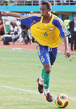 Amavubiu2019s left winger Jean Claude Iranzi was a handful for the Tanzanians yesterday. Amavubi won 1-0 to qualify for the second CHAN edition. (File Photo)