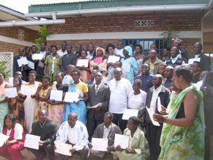 World Vision Twiyubake project trainees display their certificates in a group photo on Monday. (Photo: A. Gahene)