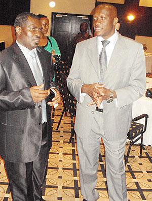 (FROM L-R) Joseph Habineza(MINSPOC) and Emmanuel Bugingo the Managing Director FESPAD during the launch.