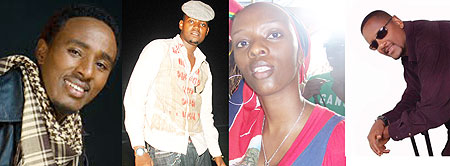 L-R : Alpha Rwirangira ; Kitoko ; Miss JoJo ; Intore Massamba.