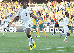 Asamoah Gyan equalised for Ghana but the Blask Stars failed to make the most of their one-man advantage