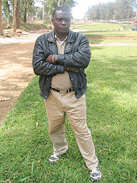 Jean Dushime Bigirimana at police headquarters yesterday (Courtesy photo)