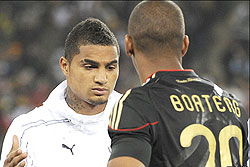 Half brothers Kevin-Prince and Jerome Boateng become the first siblings ever to line up against each other in a World Cup match