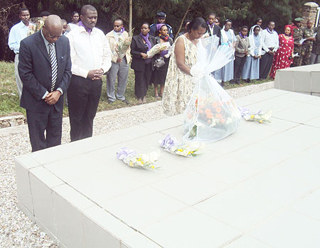 MPs pay tribute to victims of the 1994 Genocide against the Tutsi in Bisesero on Sunday. (Photo: S. Nkurunziza)