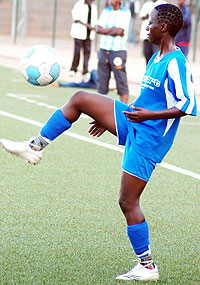 AS Kigaliu2019s Chadia Uwamariya is one of the players in South Africa. (File Photo)
