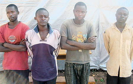 Some of the Sect members at Rwamagana Police Station.(Photo: S. Rwembeho)