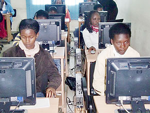 TRAINING: A cross section of Imbuto Foundation beneficiaries attending IT training at Tumba College of Technology (Photo / A. Gahene)