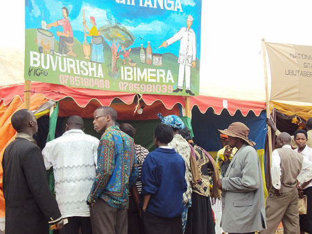 Some of the residents participate in the PSF Muhanga expo 2010. (Photo D.Sabiiti)