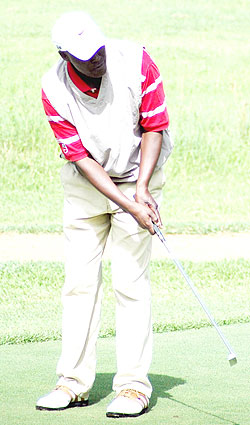 Joseph Semwaga shot eight birdies over two days to win this yearu2019s Captains Cup at Kigali Golf Club. (File Photo)