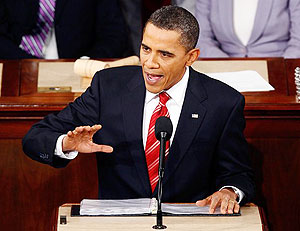 President Barack Obama during one of his speeches.