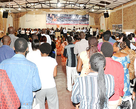 The Evangelical Restoration Church faithful during the celebrations on Sunday (Photo; F. Goodman)