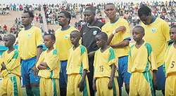 Amavubi players line up for a friendly match against Tanzania last year. (File photo)