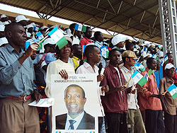 Members of the Social Democratic Party (PSD), at the first rally yesterday in Muhanga (Photo; D. Sabiiti)