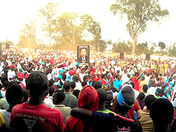 RPF supporters at  the campaign rally in Huye yesterday (Photo: P. Ntambara)