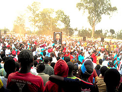 RPF supporters at the campaign rally in Huye yesterday (Photo: P. Ntambara)