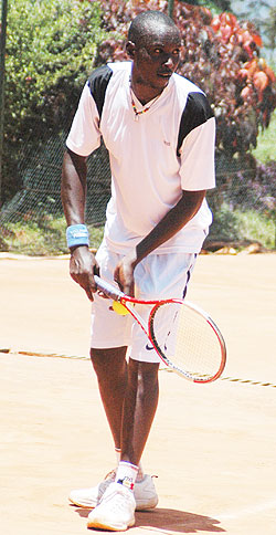 Gasigwa gets ready to serve during a previous tournament. The player is through to the second round of the national tennis championship which is being played at Cercle Sportif. (File Photo)