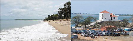 L-R : Luanda Beach ; Museu da Escravatura (Luanda,_Angola)