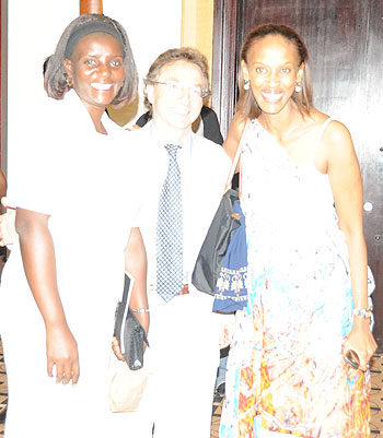 Jolie Murenzi with guests at the film gala