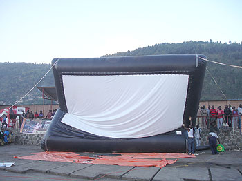 The large screen is simply air and inflated rubber.
