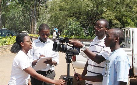 NUR students prepare for the film production competition. (Courtesy photo)