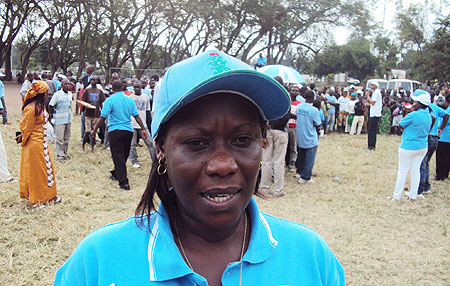 PPC candidate Dr Alivera Mukabaramba speaking to the press in Rubavu yesterday (Photo; R .Mugabe)