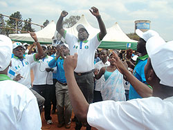 PSD candidate danced to party songs at his Ngoma rally yesterday. (Photo/ S. Rwembeho)