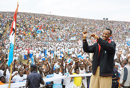 President Kagameu2019s campaign trail took him to Gicumbi, yesterday, where he attracted the biggest crowd so far (Photo Adam Scotti)
