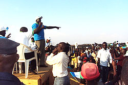 PSD Candidate, Dr.Jean Damascene Ntawukuriryayo at a rally in Nyagatare district.Photo.Dan Ngabonziza