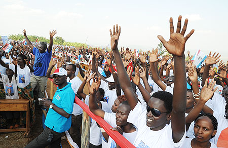 Some of the RPF supporters in Kicukiro