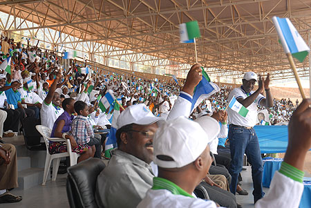 Dr. Jean Damascene Ntawukuliryayo during his final campaign at Nyamirambo Regional stadium (Photo F.Goodman)