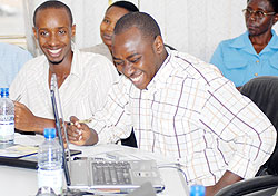 GONE TOO SOON: A jolly Shyaka Clever (R) with fellow journalists recently 