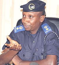 Police Spokesperson Eric Kayiranga during the press conference yesterday (Photo F Goodman)