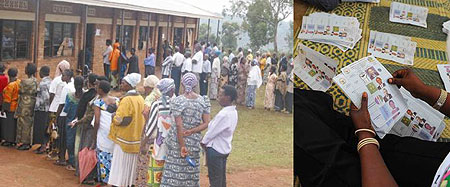 L-R : Rwandans proved the sceptics wrong on polling day ; The election process was peaceful and orderly